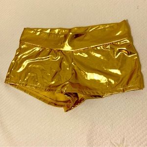NWOT Metallic gold booty shorts